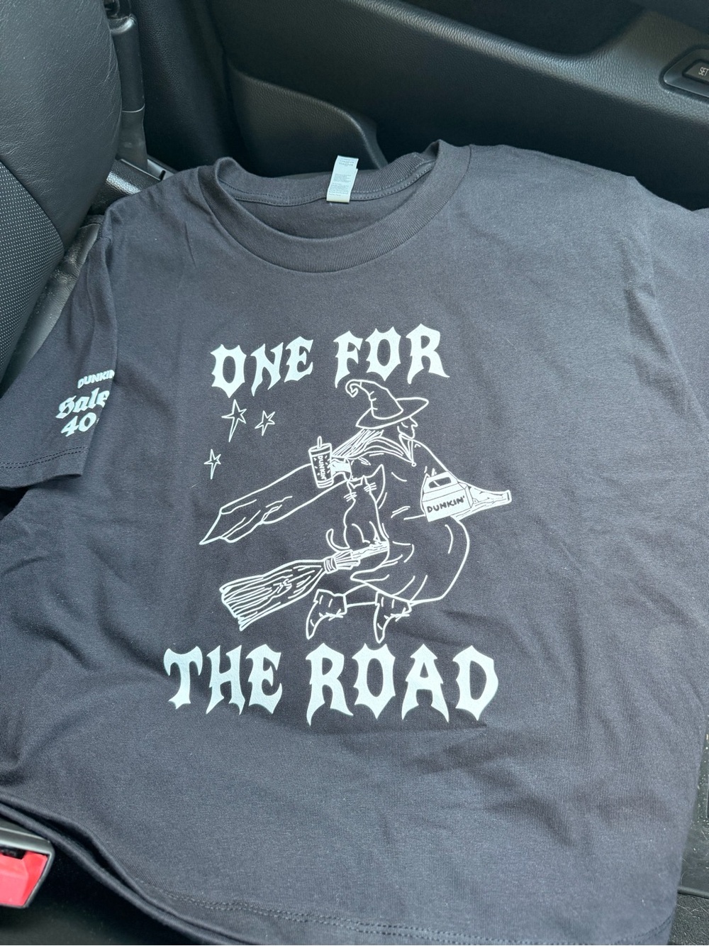 Women’s Dunkin Donuts Halloween- One For The Road- Black Graphic Tee - 400 Years
